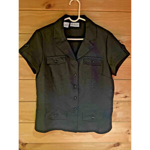 Kathy Che Stretch Women’s Button-Down Shirt Size Medium